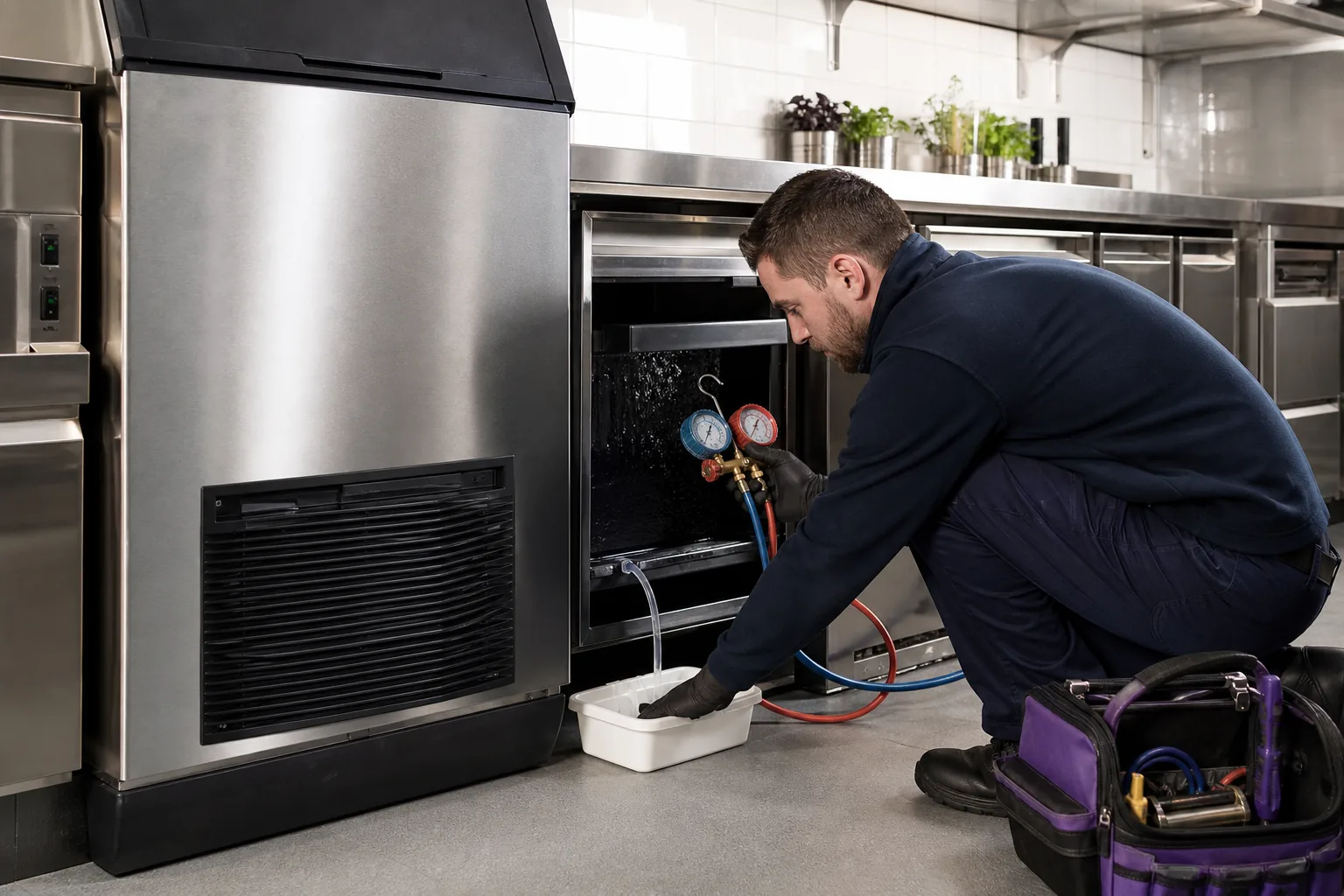 Ice machine repair for commercial premises